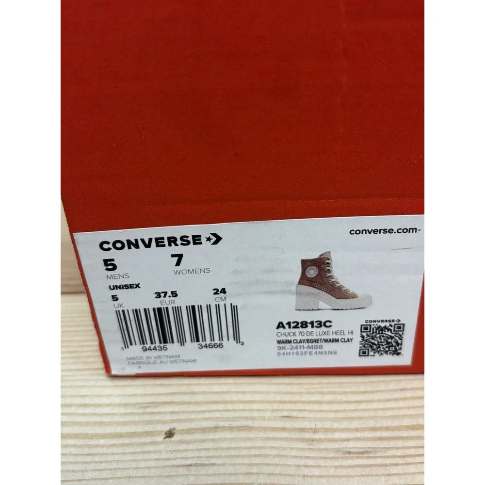 Converse Chuck 70 De Luxe Heel Platform Pony Hair A12813C Warm Clay Woman's Sz 7